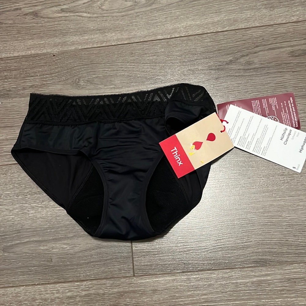 Thinx hiphugger black size small